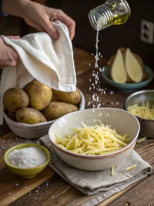 Preparing shredded hash browns for air fryer