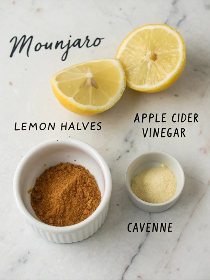 How to Make Brazilian Mounjaro: Natural, Powerful, and Simple Brazilian Mounjaro 3 ingredients apple cider vinegar lemon cayenne