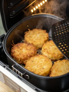 Hash Browns Cooking in the Air Fryer