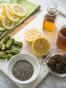 natural mounjaro drink ingredients laid out