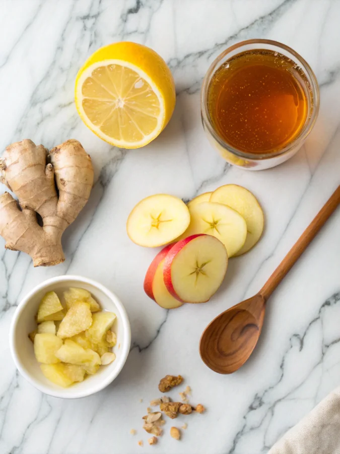 What Is the Recipe for Natural Mounjaro? Easy Detox That Works Natural Mounjaro ingredients flat lay