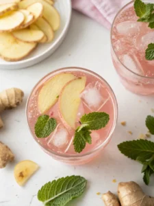 ginger and mint added to pink salt recipe