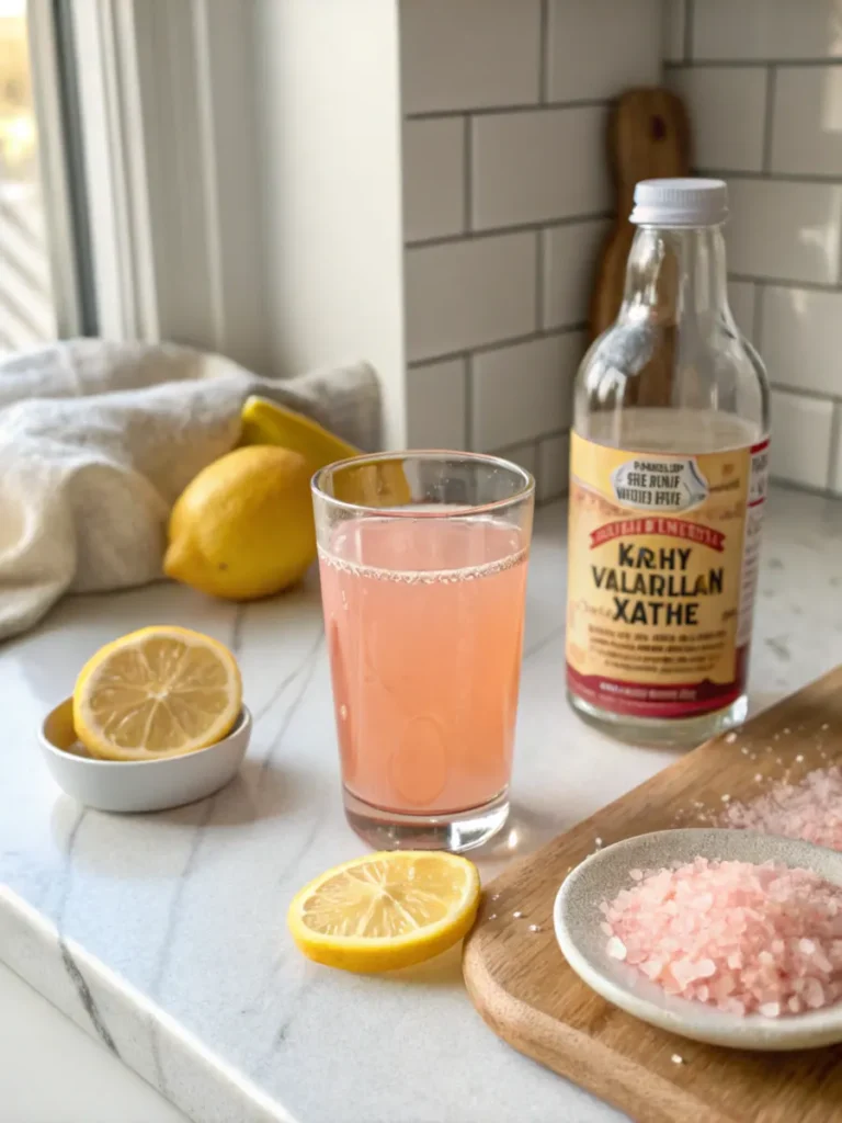 Pink salt trick for weight loss drink with lemon and vinegar