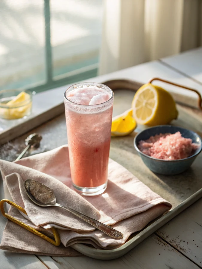 pink salt weight loss drink served