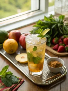 Served Brazilian Mounjaro drink with garnish