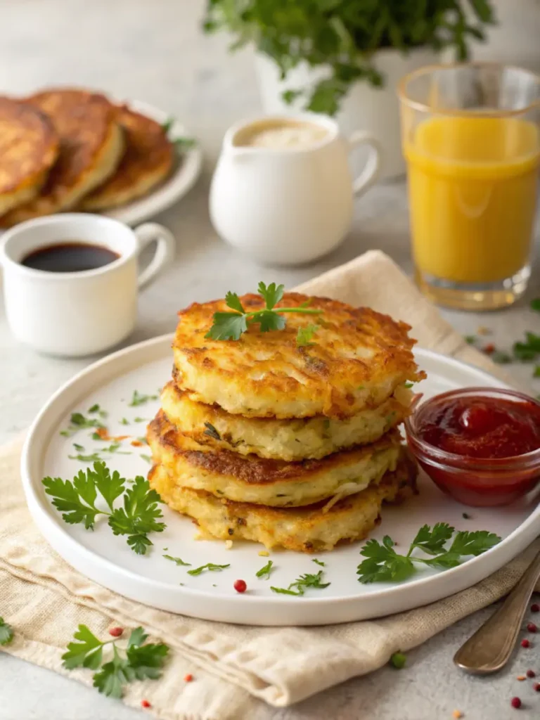 Serving hash browns from air fryer