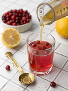 Adding apple cider vinegar and lemon juice to detox drink