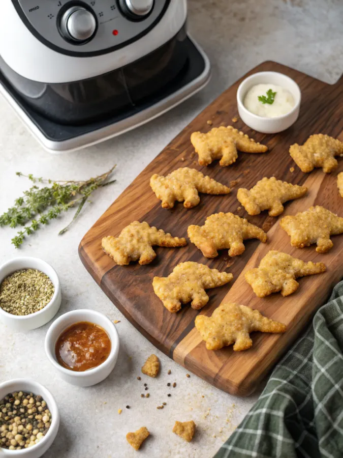 Air Fryer Dino Nuggets - Crispy, Easy & Fun Every Time Frozen dino nuggets with seasonings for air frying
