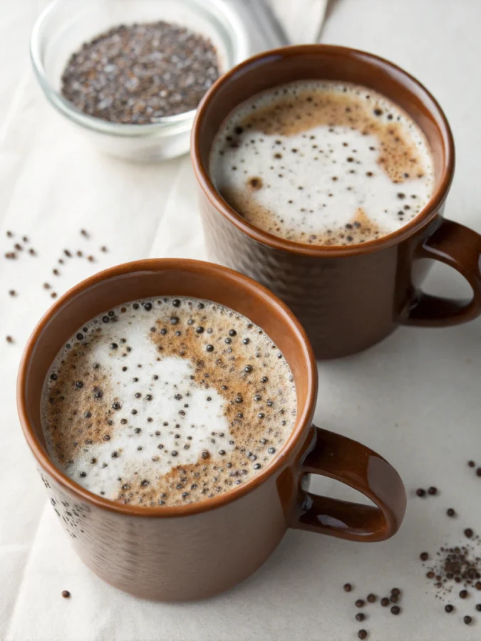 Chia Seeds in Coffee: Benefits, Weight Loss, and How to Use Them Chia cold brew coffee served with foam and cinnamon