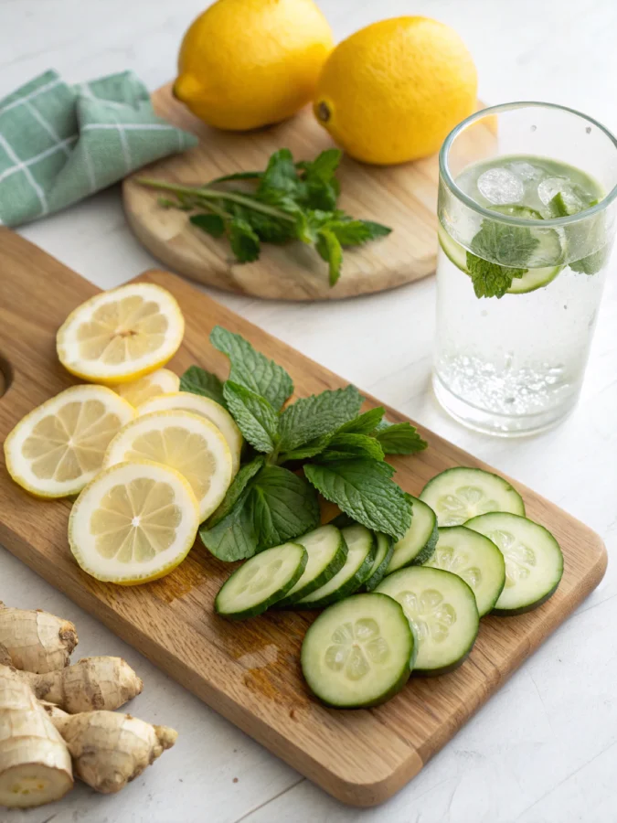 The Best Natural Zepbound Recipe in 2025 Ingredients for natural zepbound recipe including cucumber, lemon, ginger, mint