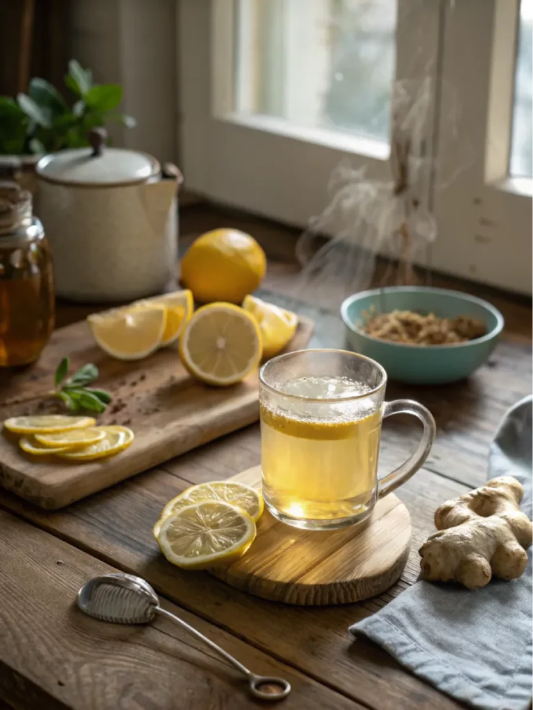How To Make The Natural Mounjaro Tea Recipe for Weight Loss Natural Mounjaro Tea Recipe on rustic kitchen table