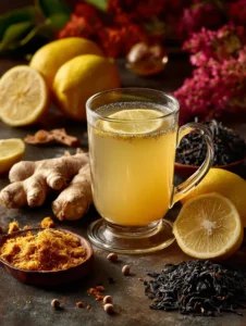Natural zepbound recipe drink with cucumber, lemon, ginger, and mint