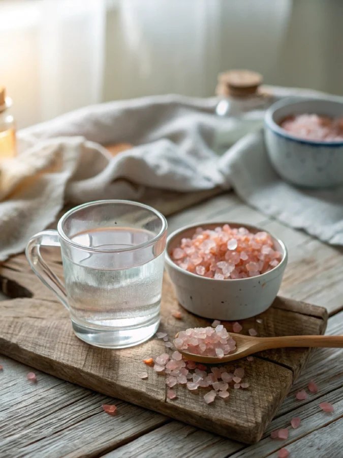 pink salt diet drink recipe in morning setting