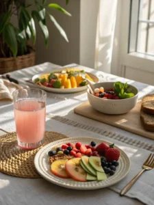 pink salt diet serving table breakfast wellness