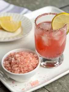 pink salt trick for weight loss drink served in glass