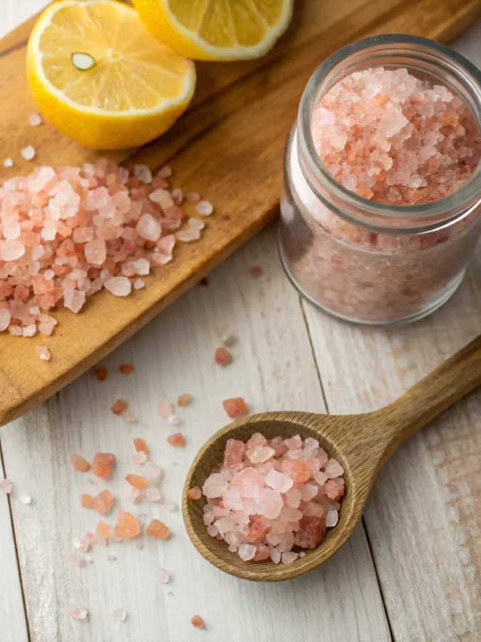 Ingredients for pink salt trick