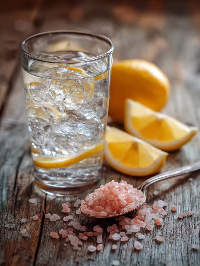 salt and ice trick recipe with Himalayan pink salt and lemon