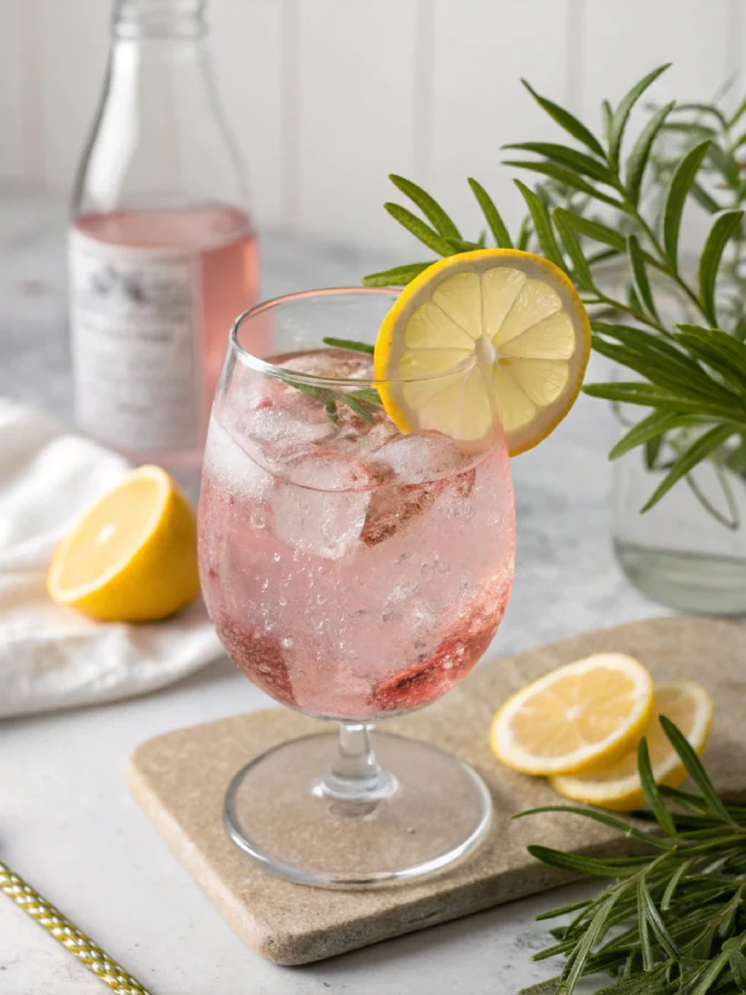 Served pink salt water