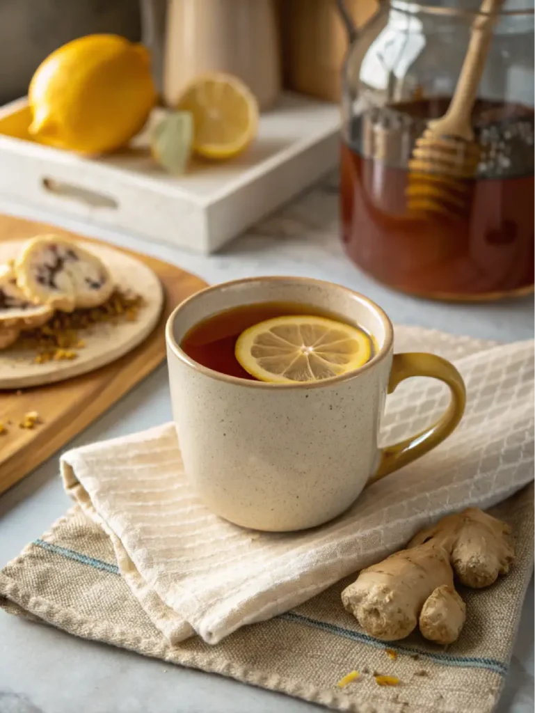 Mounjaro Tea Recipe: A Natural Start to a Lighter You Cup of Mounjaro Tea served with lemon