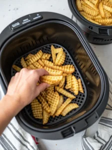 Shaking air fryer basket halfway through cooking