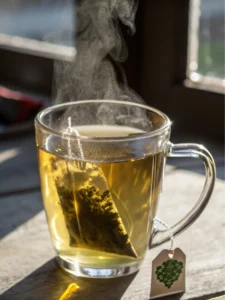 Steeping green tea for Natural Mounjaro Tea