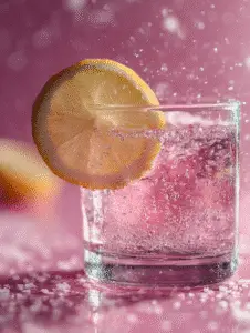 Eight Labs pink salt trick glass of water with Himalayan salt