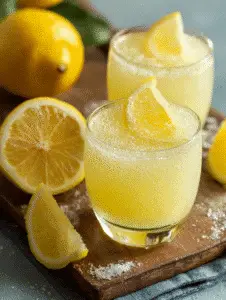Gelatin trick recipe lemon drink with fresh citrus wedges