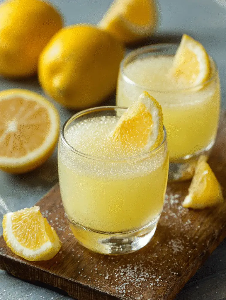 Homemade gelatin trick recipe with sparkling lemon water