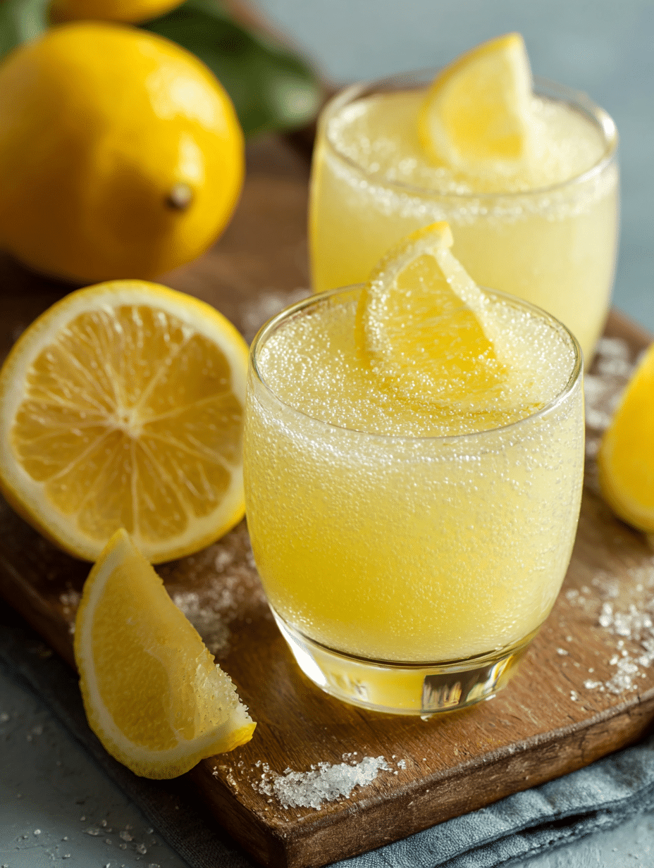 Gelatin trick recipe lemon drink with fresh citrus wedges
