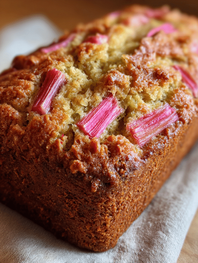 rhubarb bread loaf