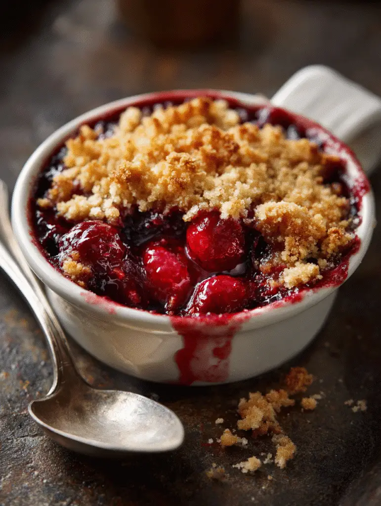 Homemade rhubarb crisp with sweet crumbly topping