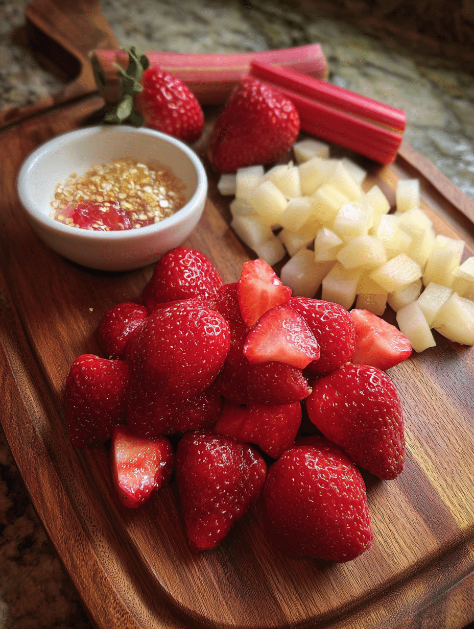 strawberry rhubarb cobbler ingredients