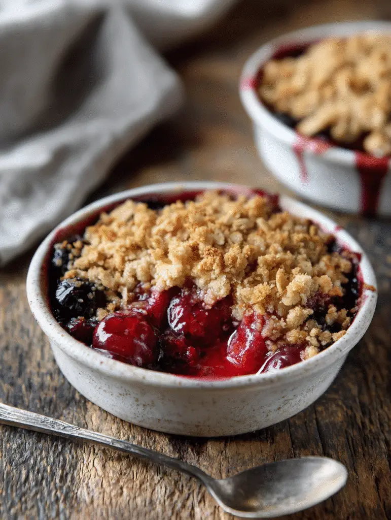Strawberry rhubarb crisp golden oat topping