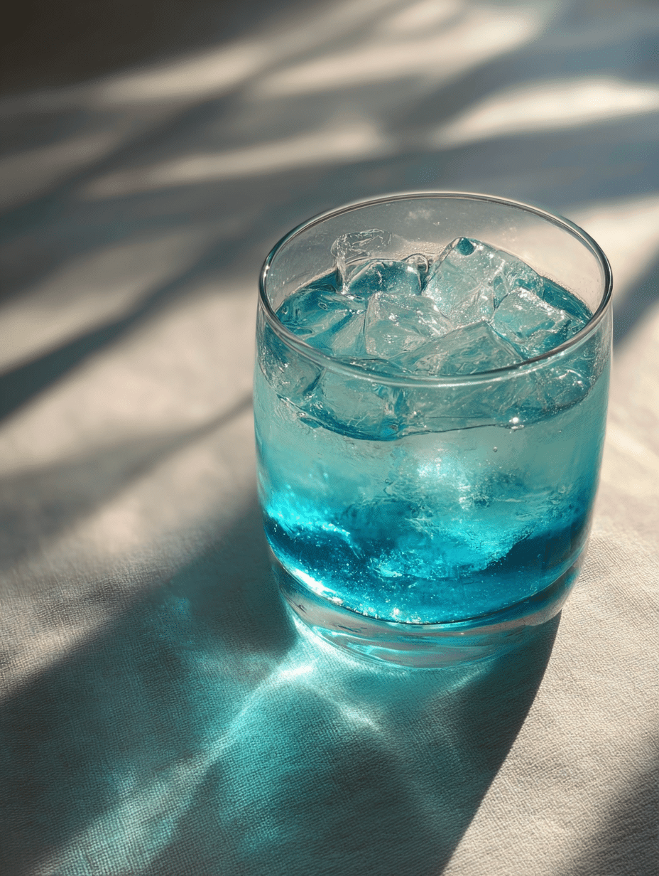 Blue Salt Trick: What It Is, And How It Works Refreshing glass showing the blue salt trick with sparkling effect.