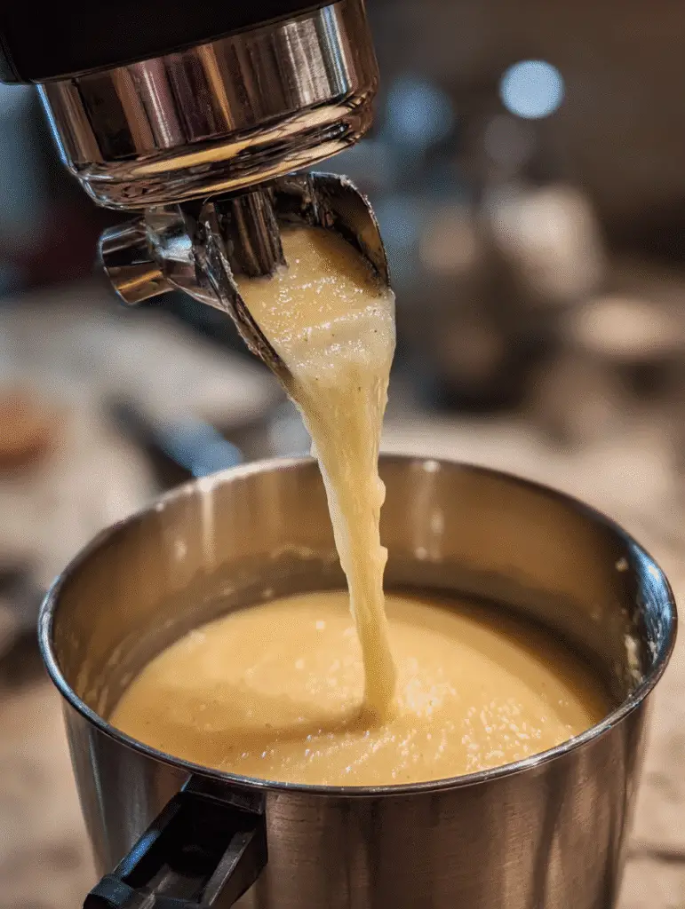 potato soup recipe step immersion blender creamy texture