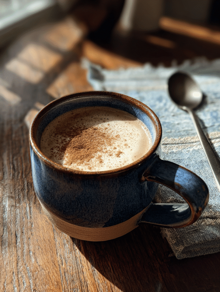 Coffee Trick for Weight Loss coffee trick for weight loss with lemon and cinnamon on a kitchen table