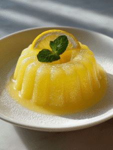 gelatin weight loss recipe in glass bowl with lemon and honey