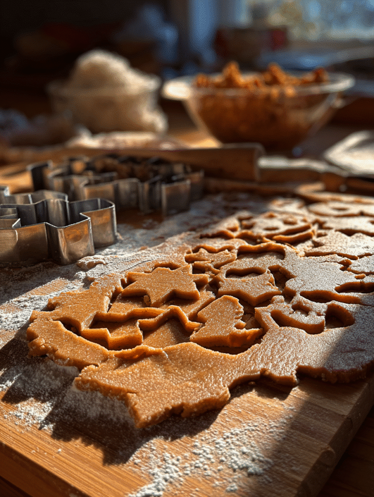 Easy Gingerbread Cookie Recipe gingerbread cookie recipe dough rolling with cutters