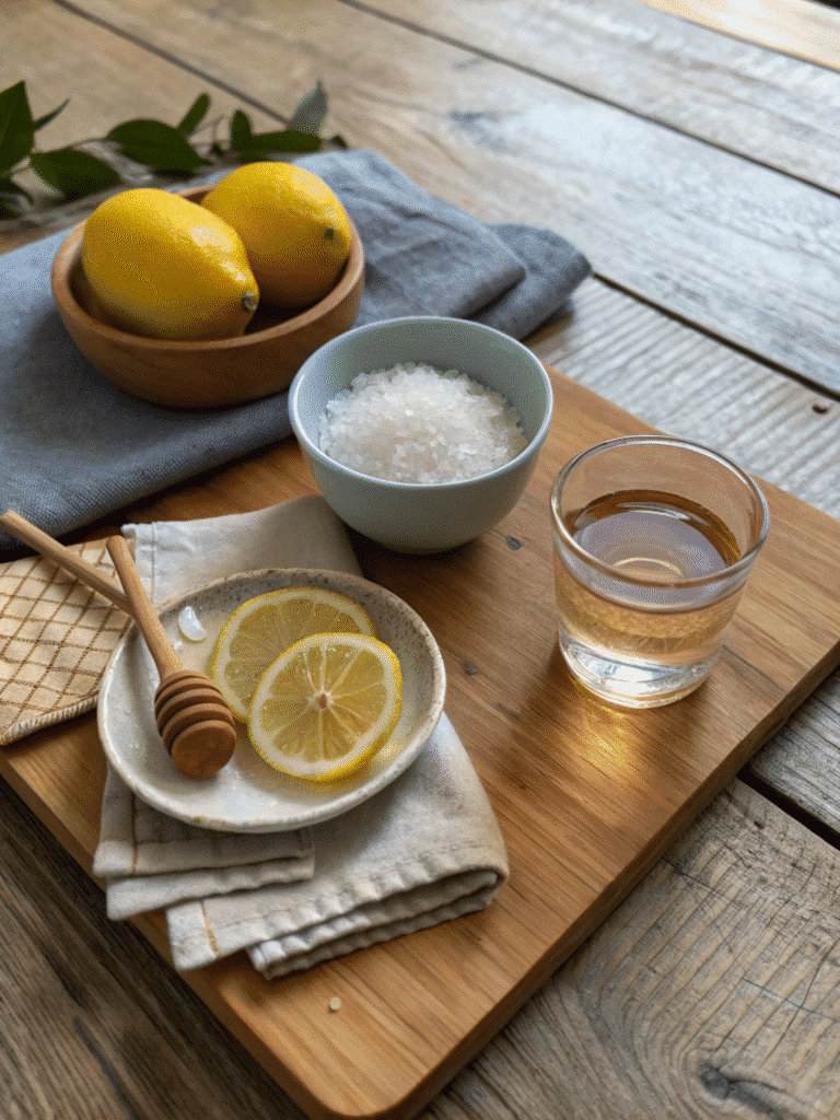 Horse Salt Trick for Men Horse salt trick for men ingredients on wooden board