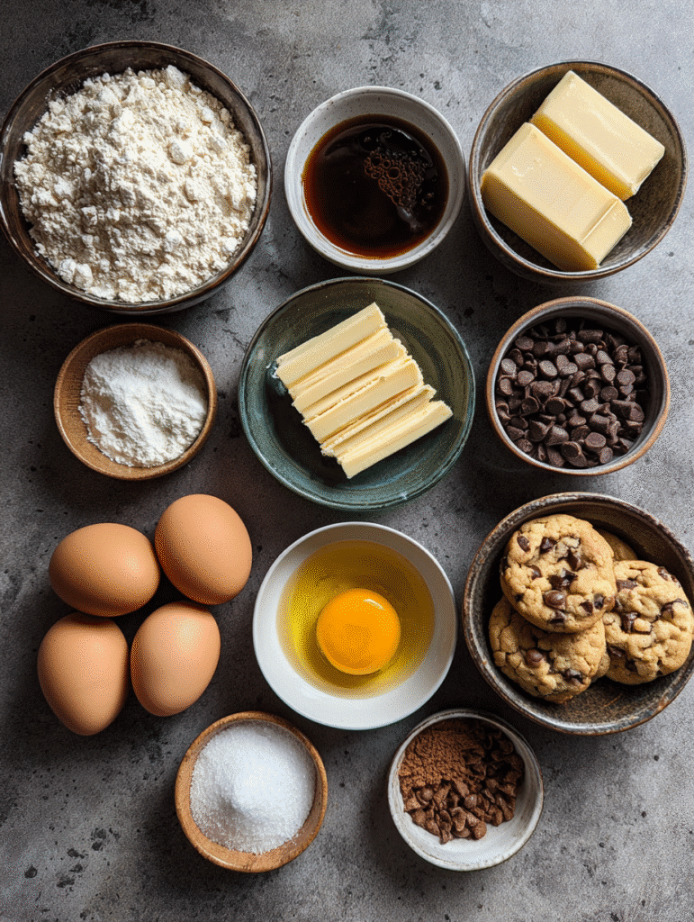 nestle toll house cookie recipe ingredients laid out