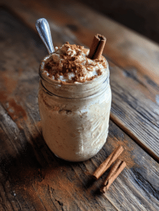 Alt Text: Oat trick for weight loss overnight oats with spoon and jar