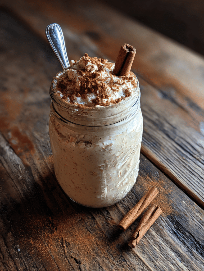 Alt Text: Oat trick for weight loss overnight oats with spoon and jar