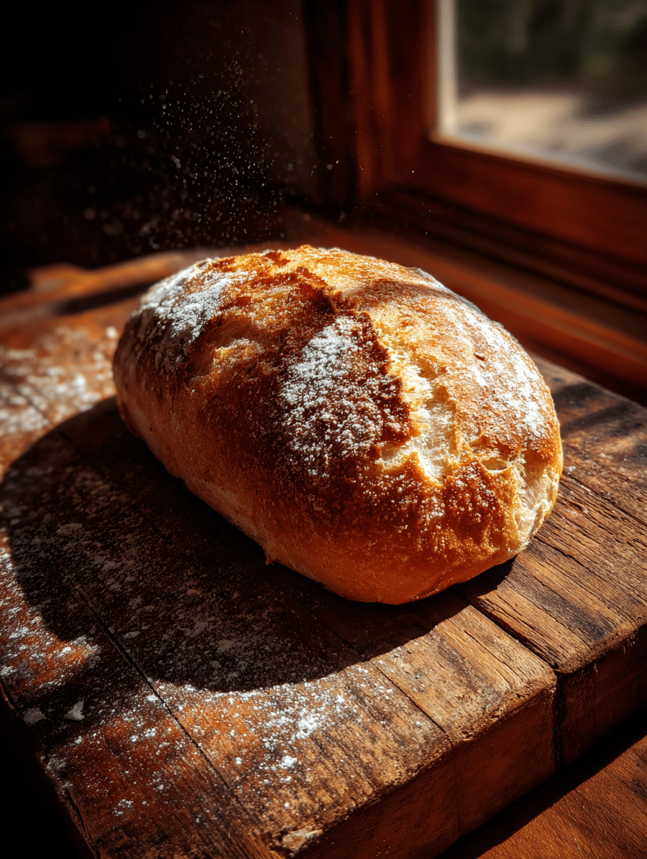 Gluten free bread recipe golden artisan loaf on cutting board