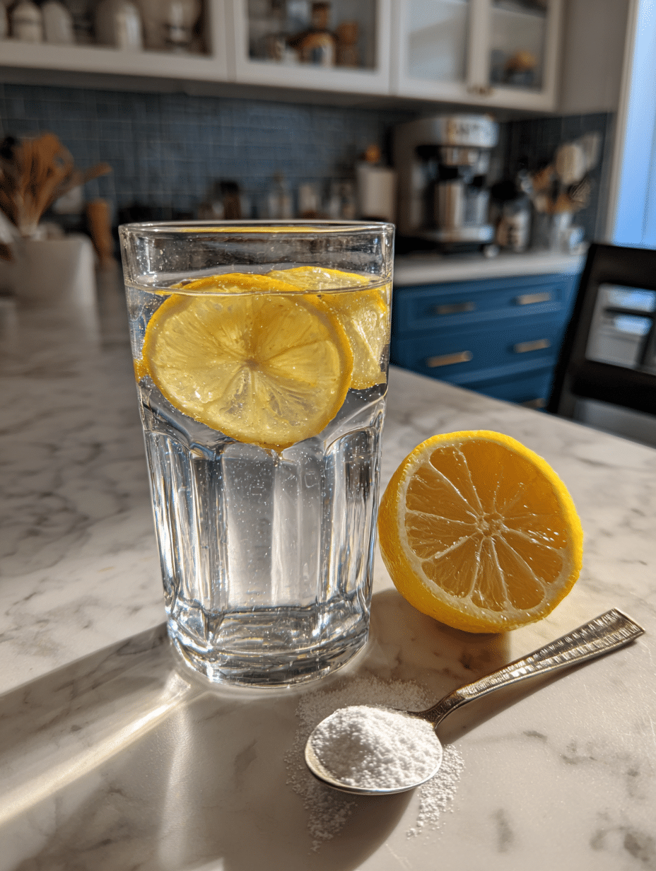 baking soda recipe for weight loss drink with lemon in glass