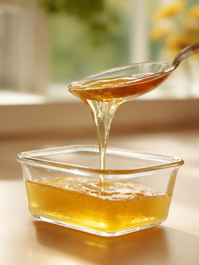 pouring dr gupta gelatin recipe mixture