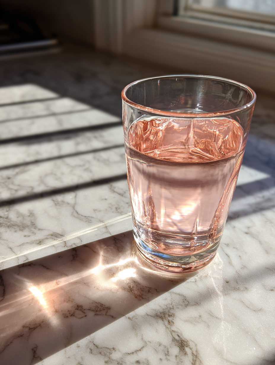 pink Himalayan salt recipe drink in glass