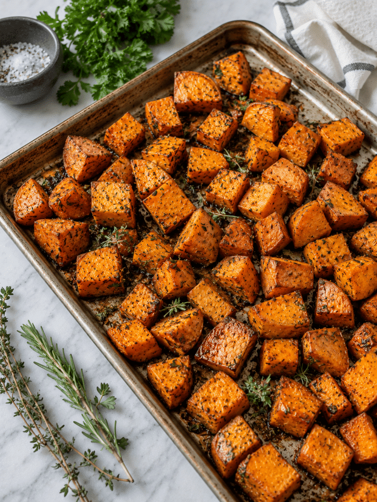 Roasting vegetables for vegetarian dinners