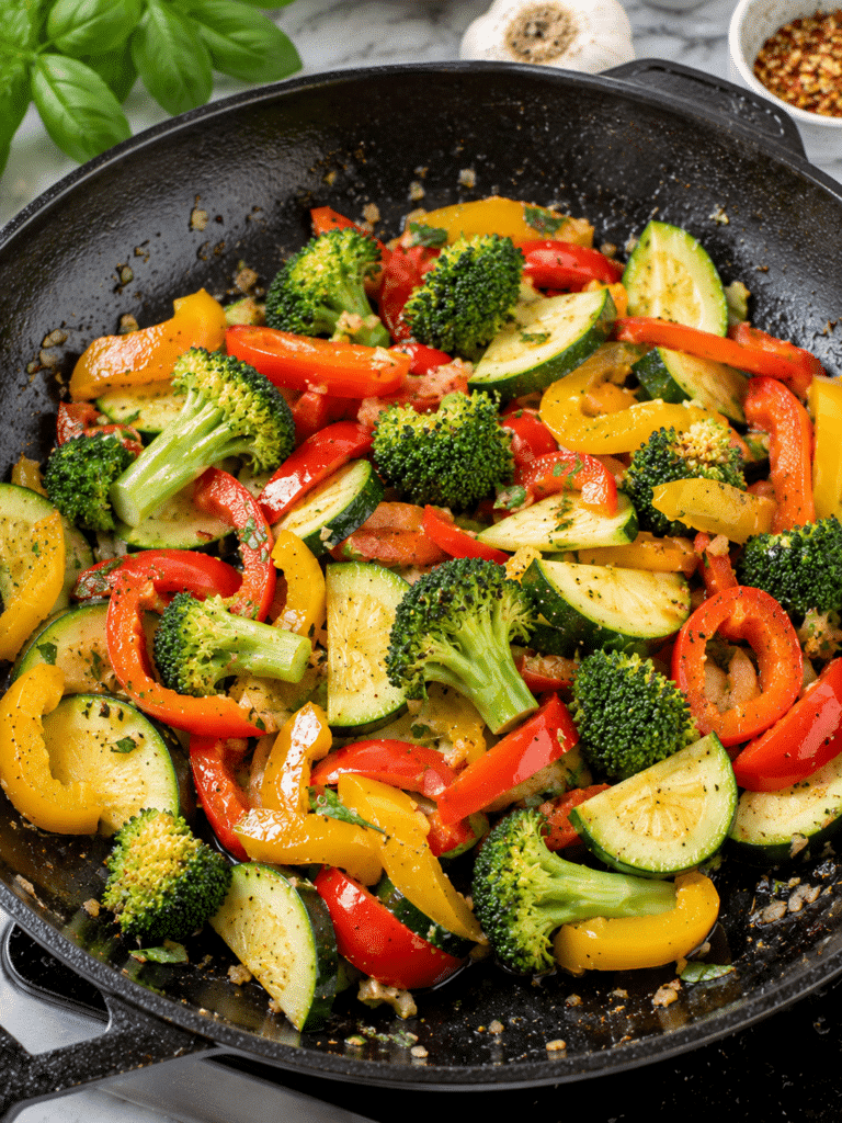 cooking vegetables for vegan pasta primavera recipe