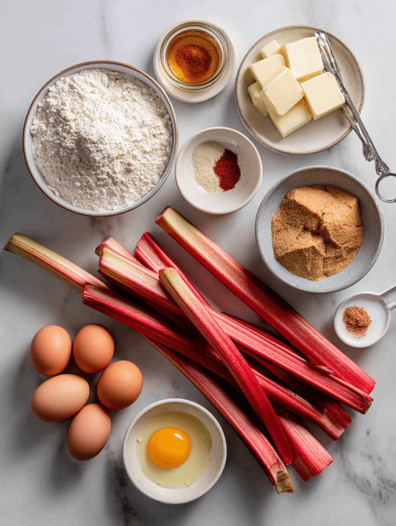 ingredients for rhubarb coffee cake recipe