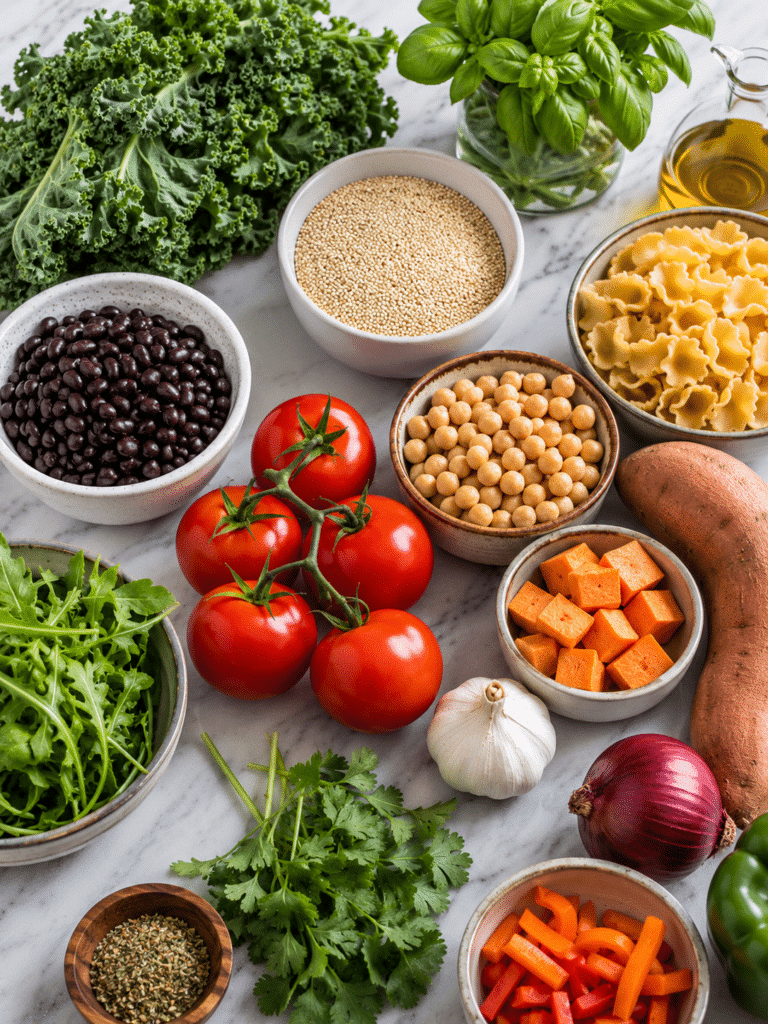 Ingredients for delicious vegetarian dinner ideas